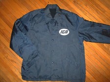 vtg IGA GROCERY STORE NYLON JACKET Lined Insulated 70s 80s Coat MED/LARGE