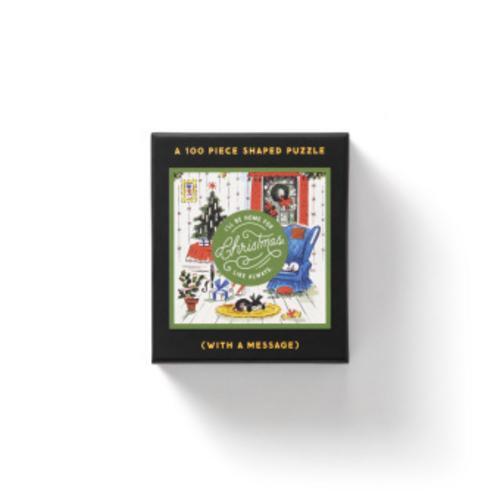 Thumbnail - Home For Christmas 100 Piece Mini Shaped Puzzle Brass Monkey