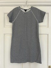J.CREW Blue/White Striped Short Sleeve Sweatshirt Dress ~S