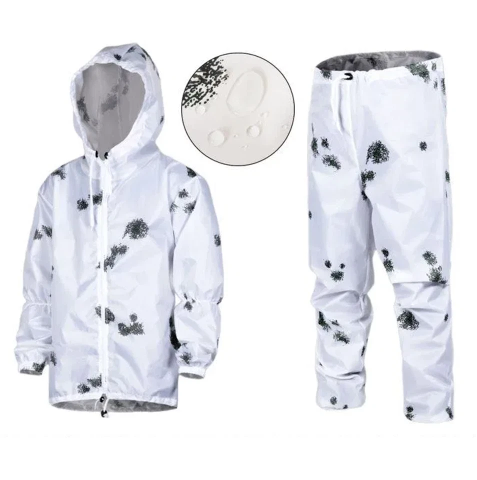 Snow Jacket Pant Set Hunting Snow Camo Ghillie Suits Winter Camouflage - Image 2 of 4