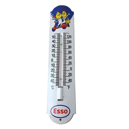 Vintage Esso Gasoline Sign - Service Pump Ad Sign on Porcelain Thermometer