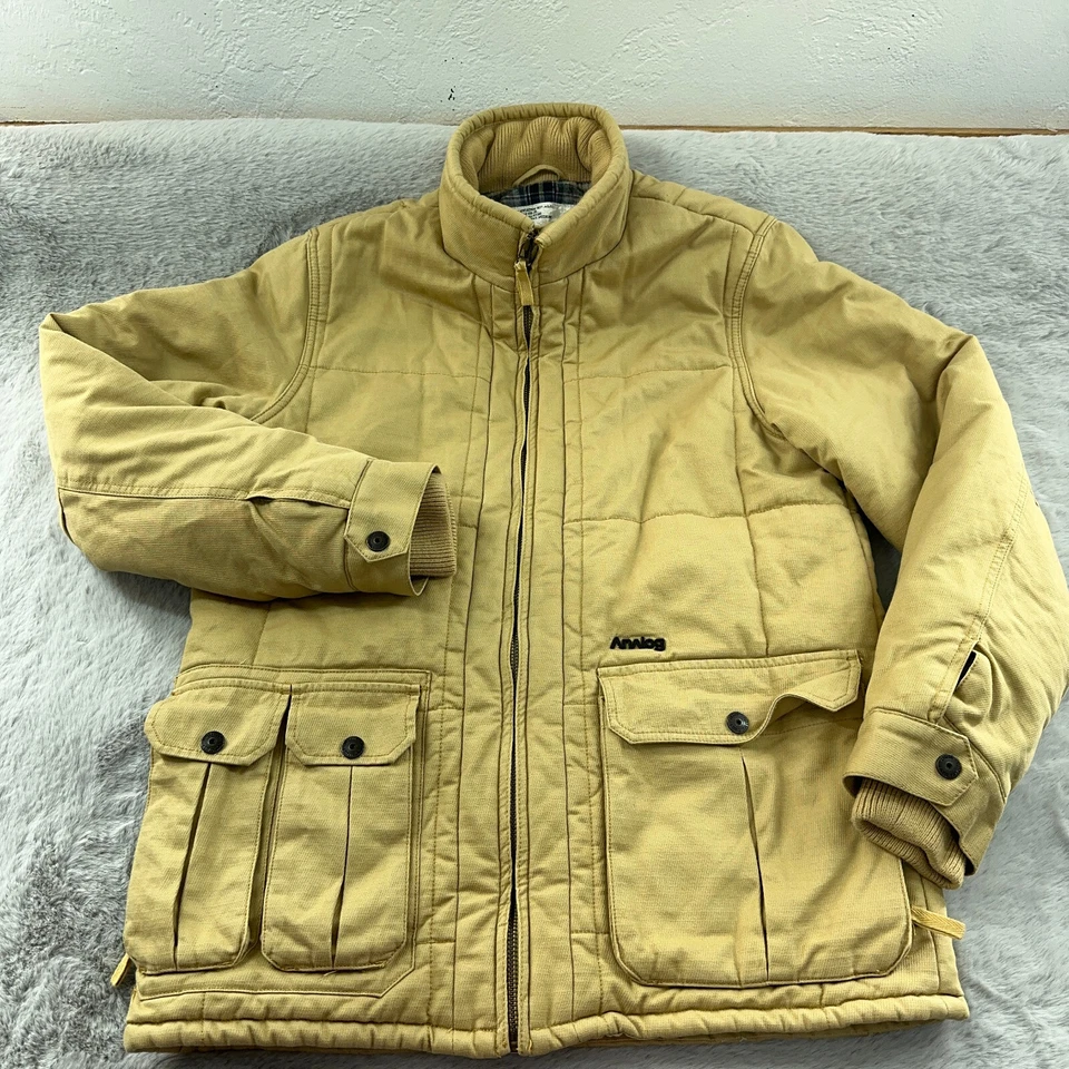Abrigo Analógico Para Hombre Medio Caqui Marrón Acolchado Largo Medio Patinador Exterior Patinaje Foto 2 de 4