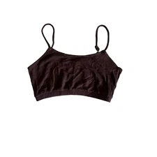 BLEUSALT Brown Elastic Band Adjustable Straps The Bralette Women's 0