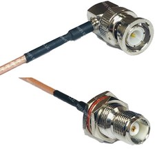 RG316 BNC MALE ANGLE to TNC FEMALE BULKHEAD RF Cable Rapid-SHIP LOT