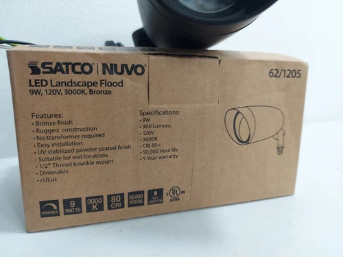 Satco 62-1205 LED Flood Light 9 Watt 120V 3000K 900LM Replaces 50 Watt MR16 - Picture 2 of 5