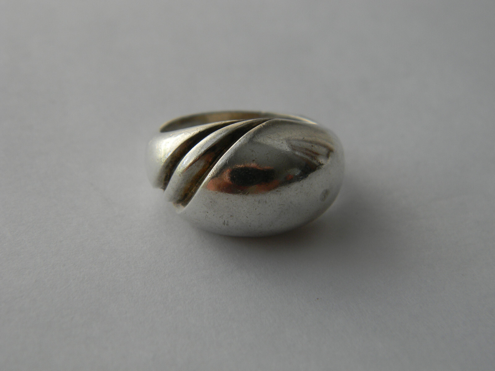 Fine 925 Solid Sterling Silver Grooved Modernist … - image 1