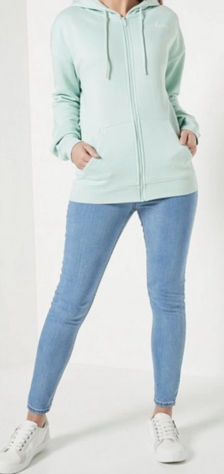Nueva sudadera con capucha con capucha con cremallera sostenible banco para mujer talla UK 18 Foto 2 de 4