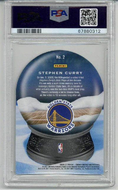 2020 PANINI CROWN ROYALE SNO GLOBE #2 STEPHEN CURRY LE /99