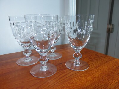 4 CLEAR VINTAGE THUMBPRINT WINE GLASSES 4 3/4 oz. | eBay