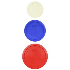 Pyrex 3 Lid Set for 7200 2-Cup, 7201 4-Cup and 7203 7-Cup Glass Bowls