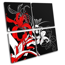 Retro Vintage Pattern Abstract MULTI CANVAS WALL ART Picture Print VA