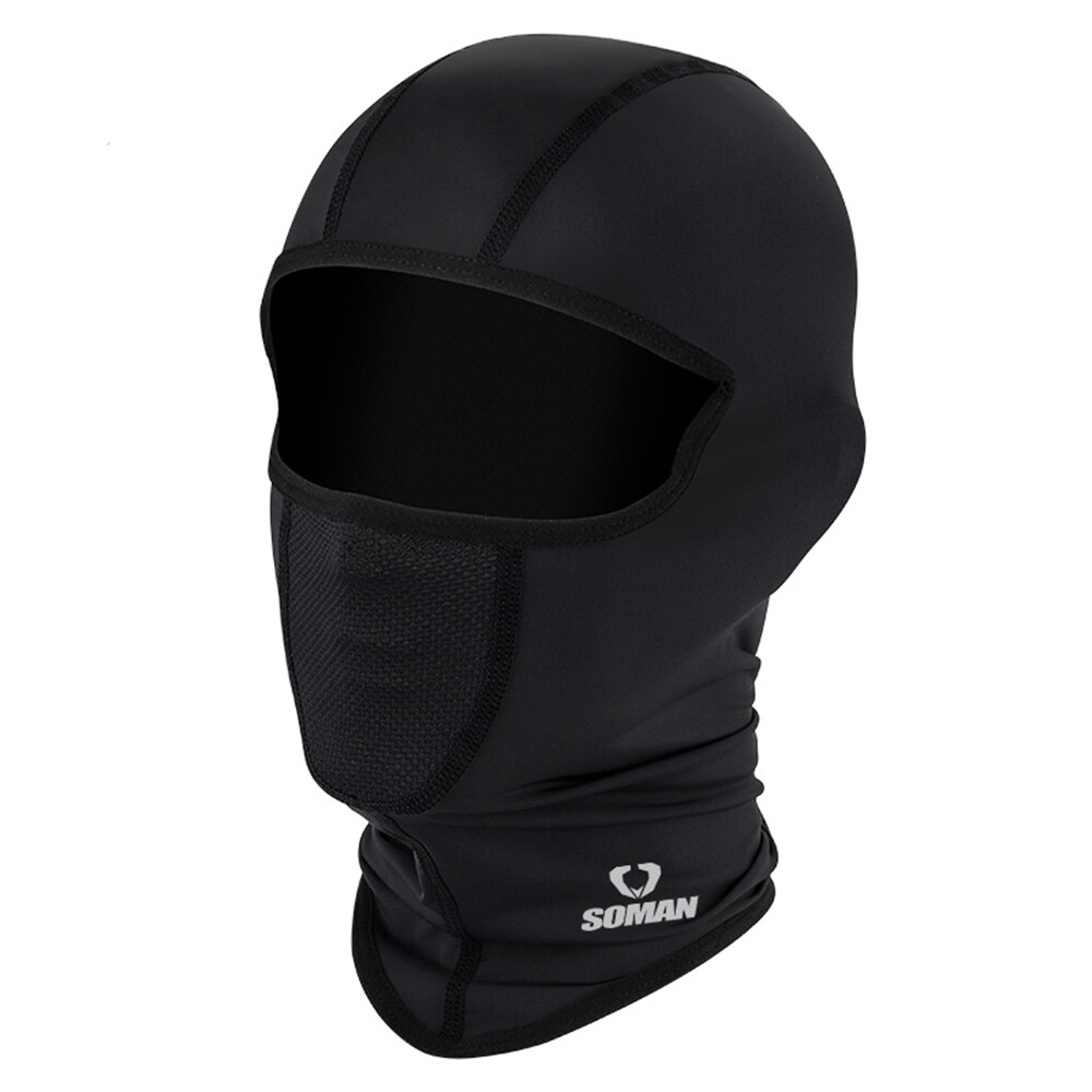 black motorcycle helmet in the summer Summer motorcycle helmet Cool ice silk head cover Multifunctional anti-UV  Riding