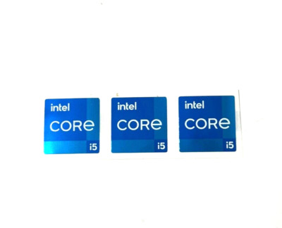 3x Intel Core i5 11 12 Gen Sticker Label Decal 18mm x 18mm