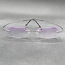 Silhouette 7395 6053 Rimless Eyeglasses Frame Purple Used