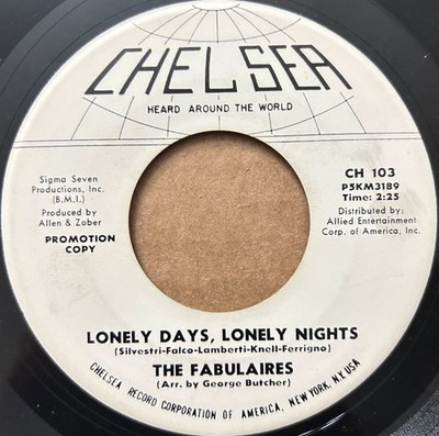 The Fabulaires - Lonely Days, Lonely Nights / Wedding Song (7'') (Very Good Plus