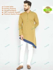 Indian Kurta New Fabric Homewear Fashion Shirt Mens Cotton Clothing