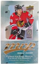 2026-27 Upper Deck MVP Hockey Cards. Rookies, SP’s. Cards 1-250. You Pick List