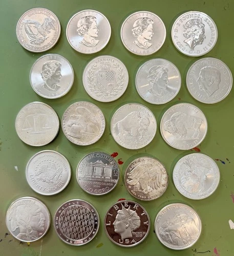 Lot of 20 Mixed .999 Silver Rounds Canada Coins BU 1oz