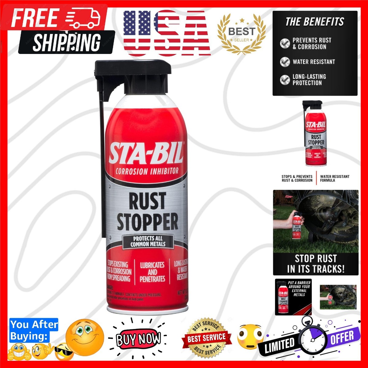 Rust Stopper - Anti-Corrosion Spray and Antirust Lubricant