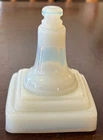 Antique Oil Lamp White Translucent Milk Glass Base only Possibly Sandwich Glass