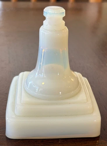 Antique Oil Lamp White Translucent Milk Glass Base only Possibly Sandwich Glass