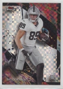2024 Topps Finest Uncommon Checkerboard Refractor Brock Bowers #182 Rookie RC