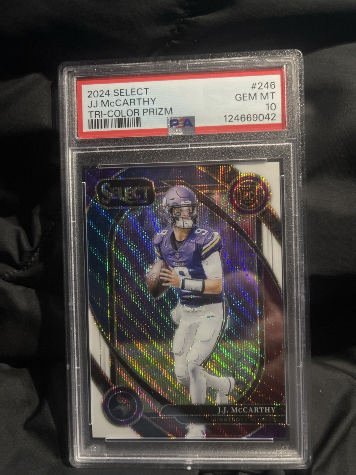 2024 Panini Select - Club Level J.J. McCarthy #246 Tri-Color Prizm /149 (RC)