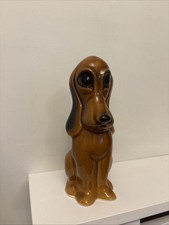 Vintage Retro 60’s Mid Century Basset Hound Dog Sad Eyes Long Face Brown 9”