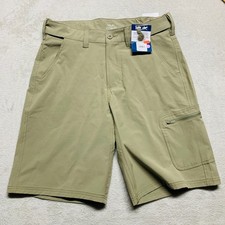 NWT Huk Men's M Next Level 10.5" Shorts KHAKI BEIGE OUTDOORS Zip Pocket MSRP 65