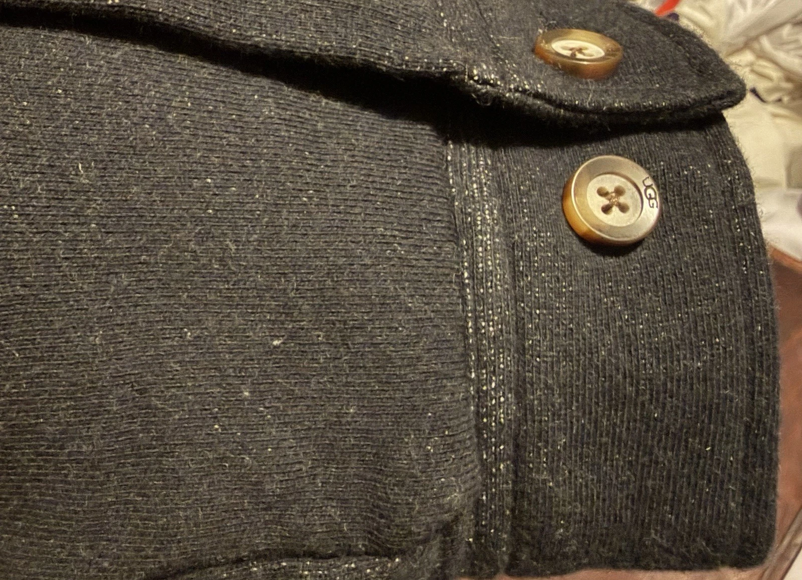 UGG Men's Large Black Button-Front Fleece Lined Jacket - product detail image 15