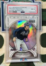 2011 Bowman Sterling #1 Freddie Freeman Rookie-Refractor PSA 8