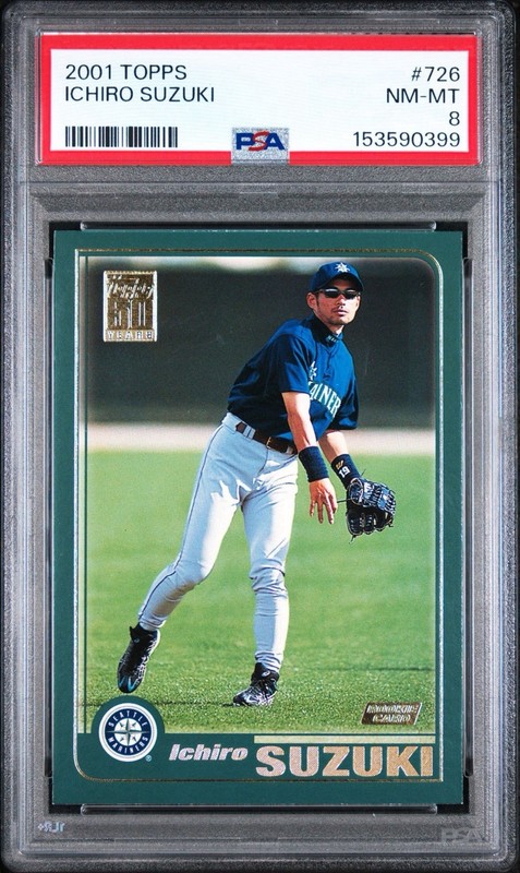 2001 Topps Ichiro Suzuki Rookie #726 PSA 8