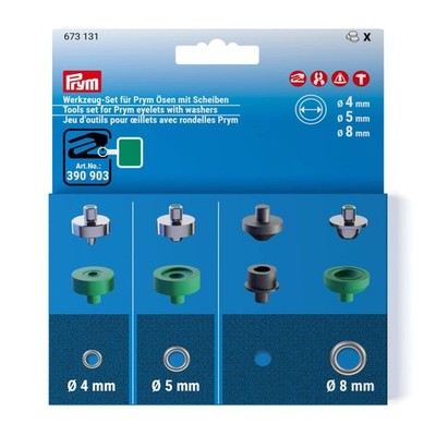 Vario Set Eyelets 4/5/8mm Fastener Tool Dark Green Grommet Kit 8 PCS