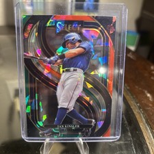 Ian Kinsler Premier Level Select 2025 Rangers Cracked Ice Red & Green