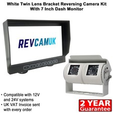 Sony CCD S/ Steel White Twin Lens Bracket Reversing + Rear View Camera Kit