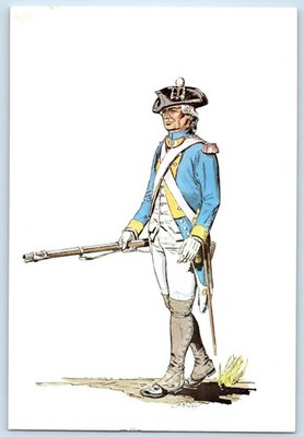 Officer 1781 Regiment De Royal Deux Ponts Raised In Saar Basin Alsace Postcard