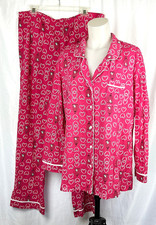 Secret Treasures Pink Hearts  Birdcages Knit Pajama Set Women's 2X 18W-20W 