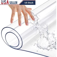 Clear PVC Table Protector Mat Waterproof Scratch Resistant Wipeable Cover Pad US