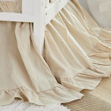 Brandream Boho Bohemian Girl Baby Nursery Crib Bed Skirt Dust Ruffle - Neutra...