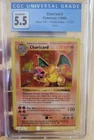 CGC 5.5 Charizard 1999 Base Set 4 /102 Shadowless Holo Pokemon TCG Blue Label