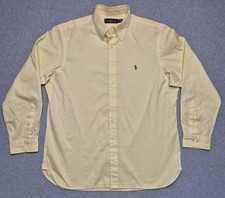 Ralph Lauren Shirt Mens Large Yellow Long Sleeve Button Down Embroidered Pony