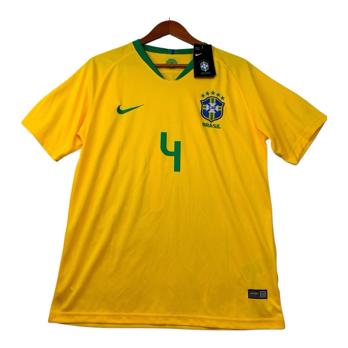 Nike Brazil CBF Jersey Mens M 2018 World Cup Home Yellow Dri-Fit