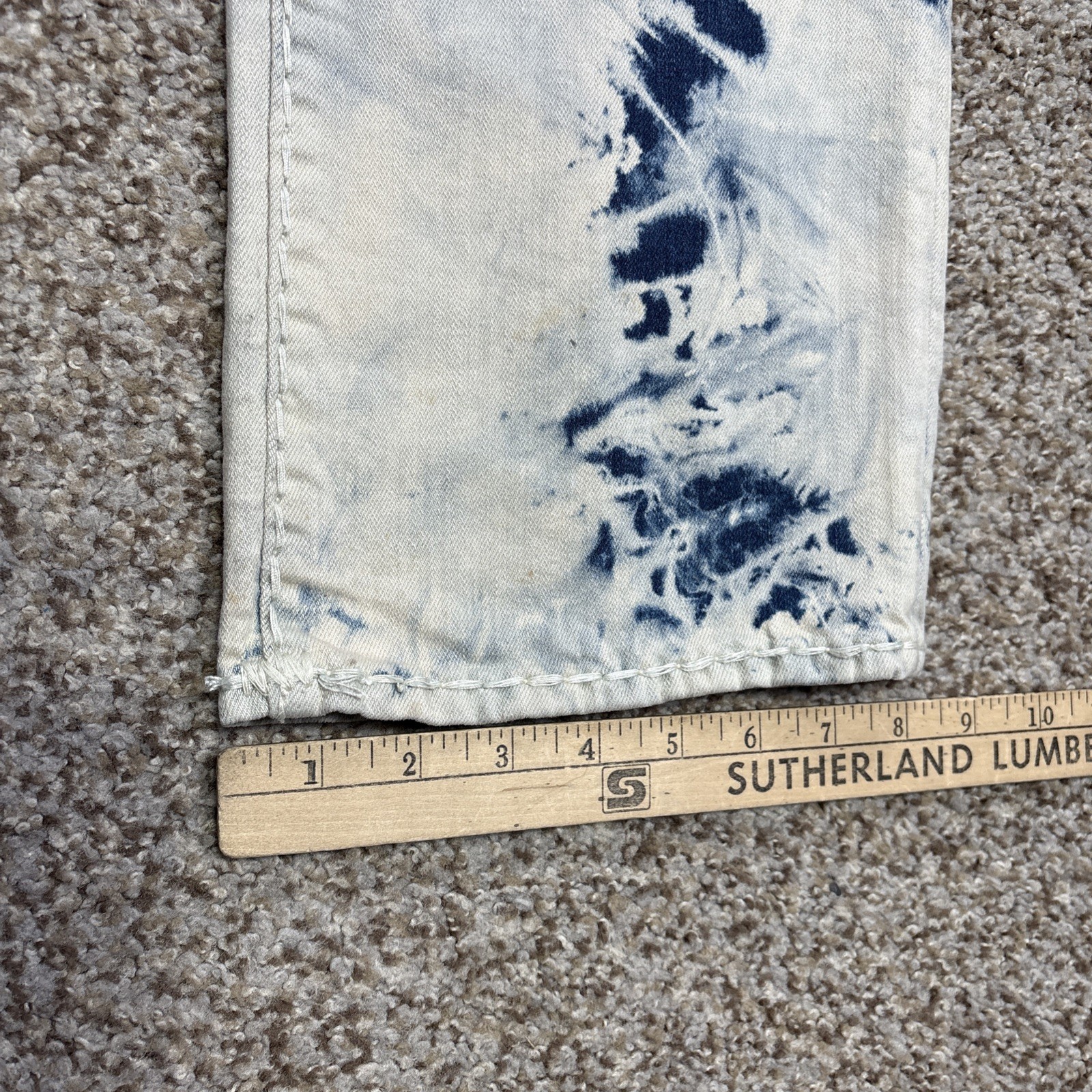 True Religion Jeans Mens 38 Bleach Washed Ricky Relaxed Straight 38 Fits 40x33.5 - View 10