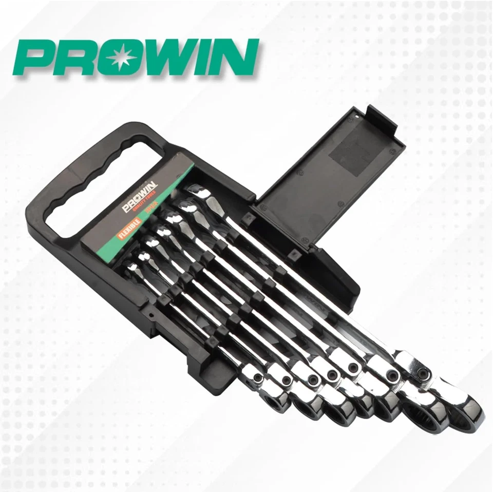 Prowin 7-teiliges Spezialeinsätze Schraubenschlüssel-Set mit offenem Flex-Kopf Kombination schwarz  - Bild 4 von 4