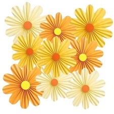 Orange Paper Flowers Decorations for Wall Paper Fans Daisy Orange Daisy