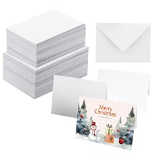 50 Pack Heavyweight Cotton Watercolor Cards with Envelopes, 4x6 Inches