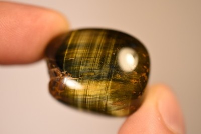 *TIGER EYE* Tumbled Stone 2.9cm 22.6g Golden Blue Tigers Eye Natural Stone