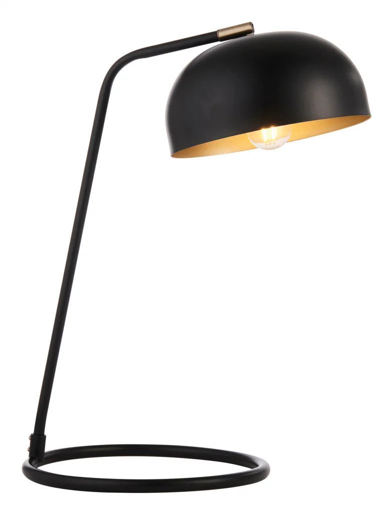 Pagazzi Black Brair And Antique Brass Desk Table Lamp - Image 2