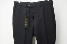 Gucci Solid Blue 100 Wool Mens Dress Pants Trousers Sz 44 EU Brand NEW