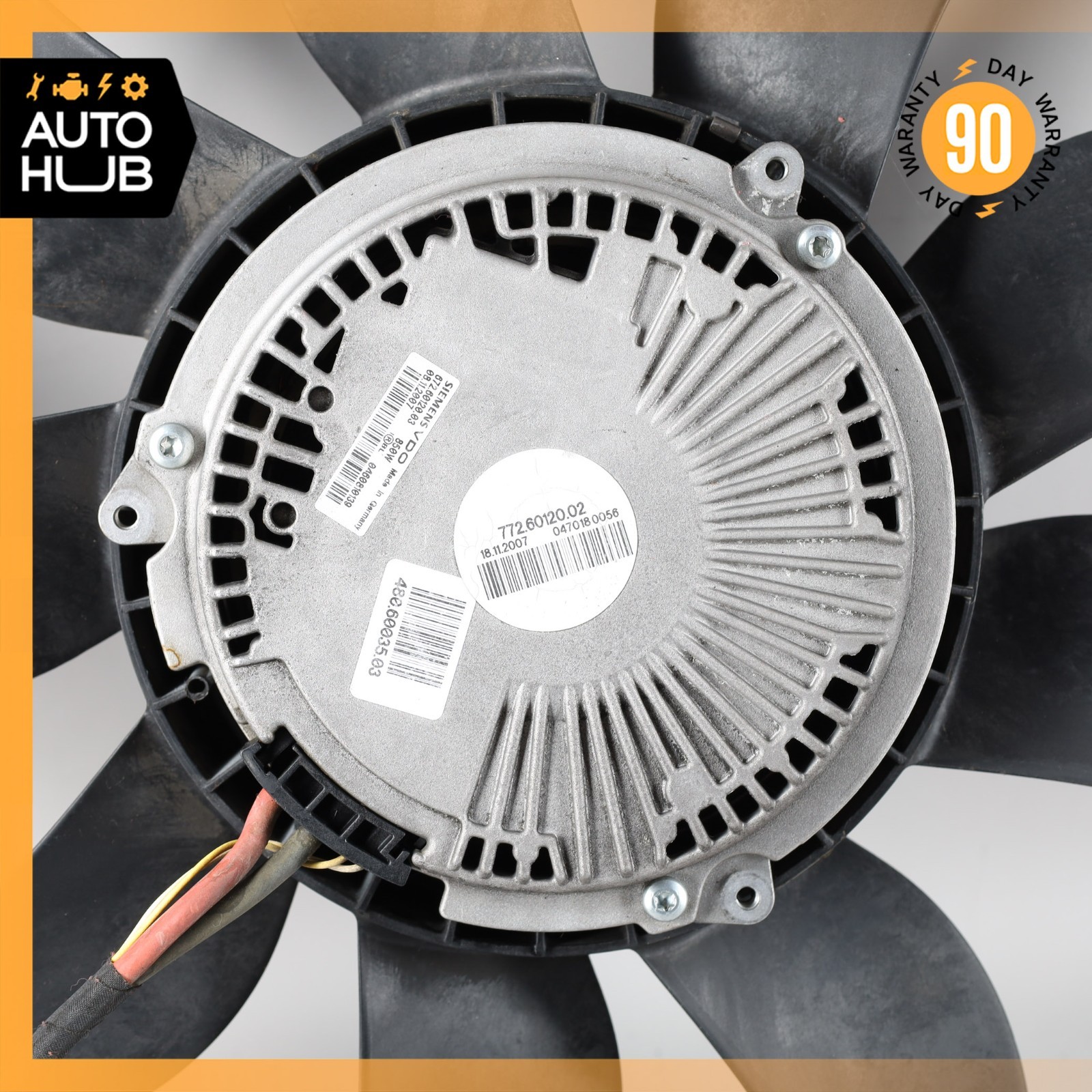 08-18 Bentley Continental GT W12 Radiator Cooling Fan Blade Motor 3W0121205B OEM